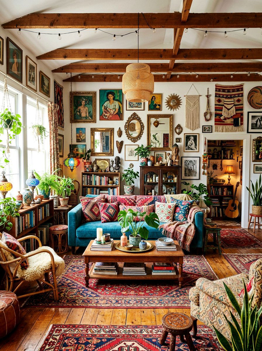 Maximalist Colorful Boho Room - 30 boho teen room ideas