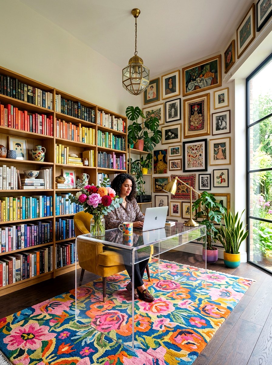 Maximalist Office - 30 work from home office ideas