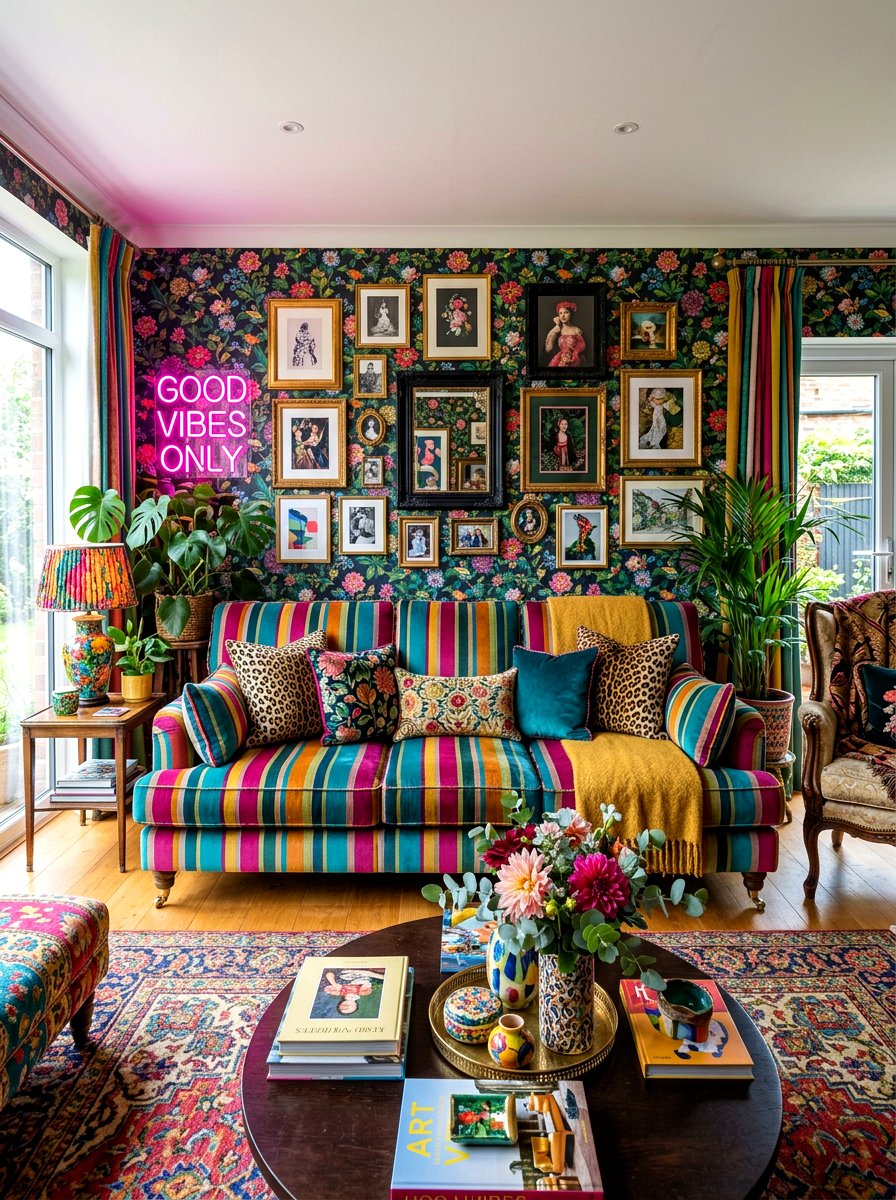 Maximalist Stripe Sofa - 30 statement stripe sofa ideas