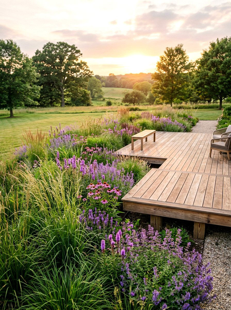 Meadow grass - 30 deck border planting ideas