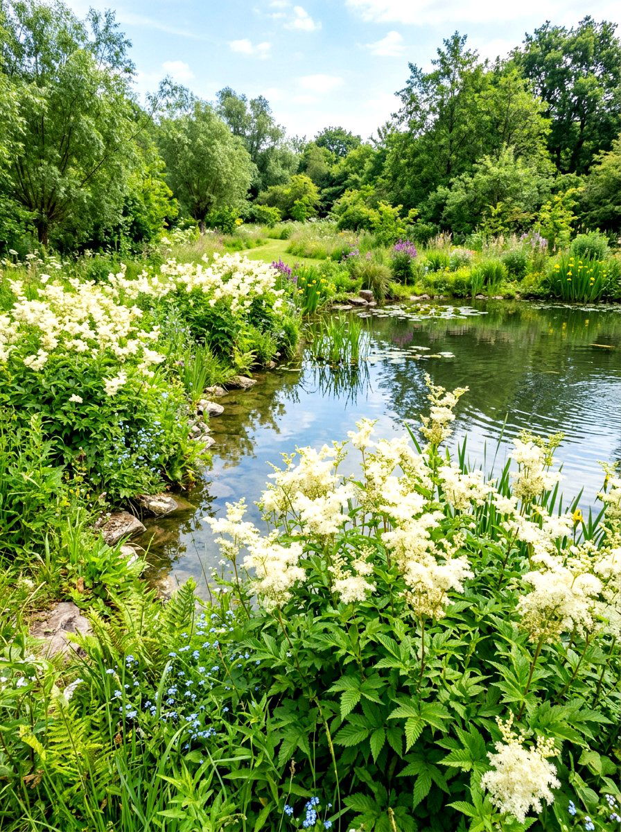 Meadowsweet Pond Edge Planting - 30 pond edge planting ideas