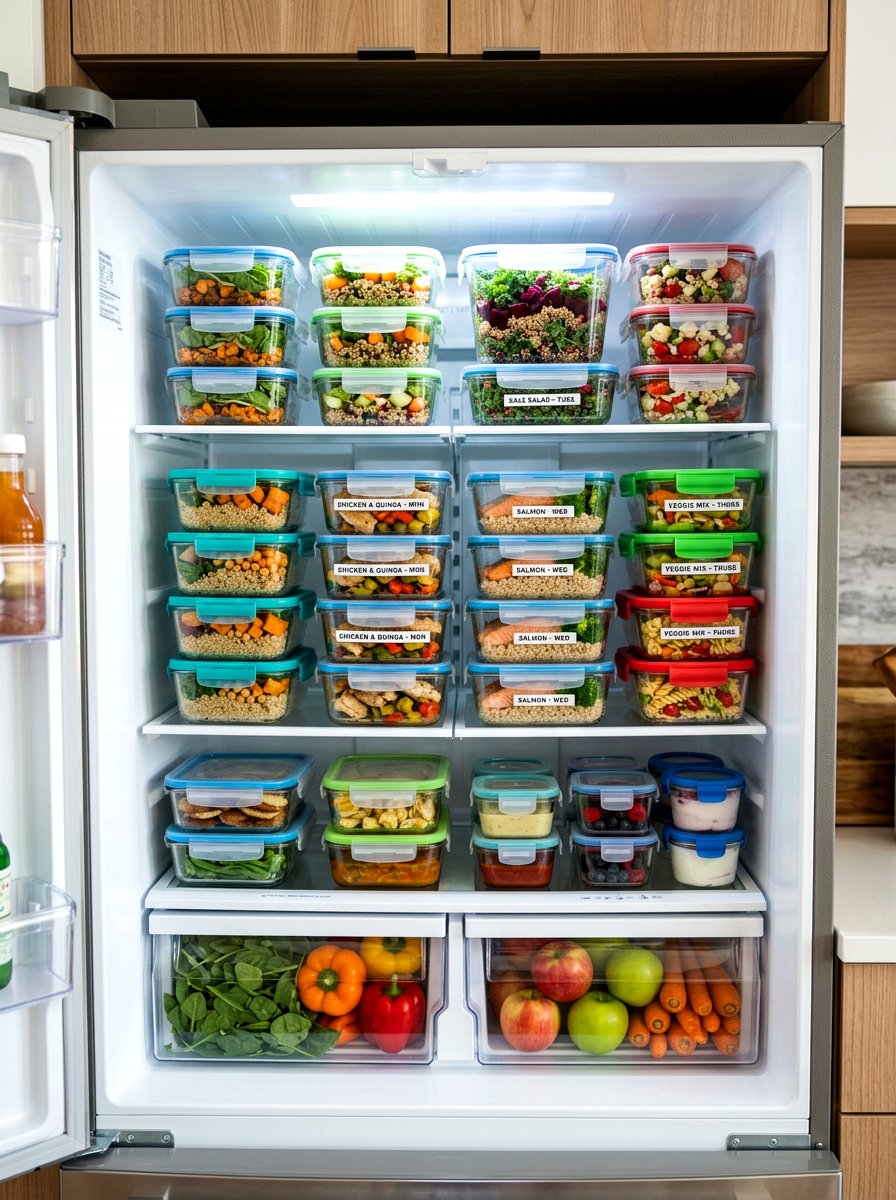 Meal prep glass containers - 30 food container organization ideas
