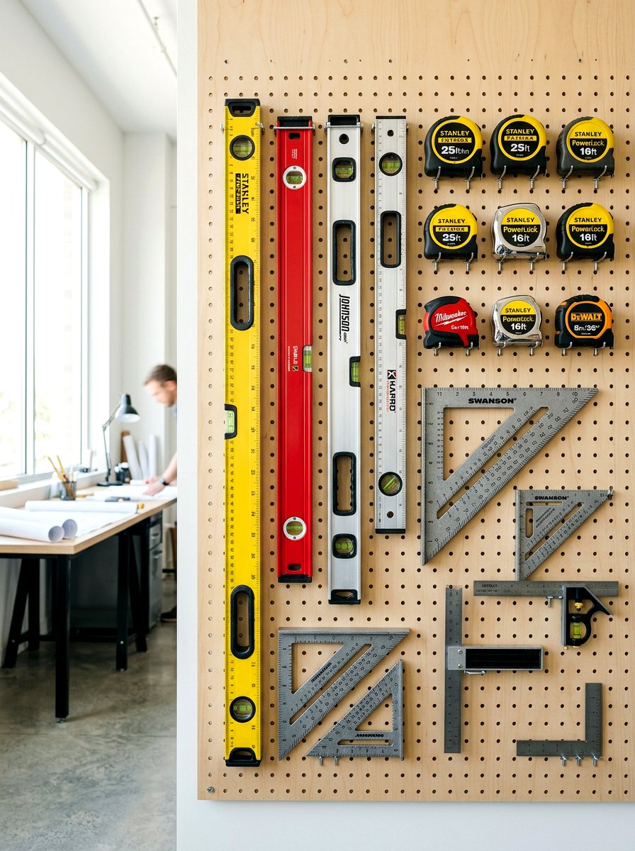 Measuring Tool Display - 30 garage pegboard ideas