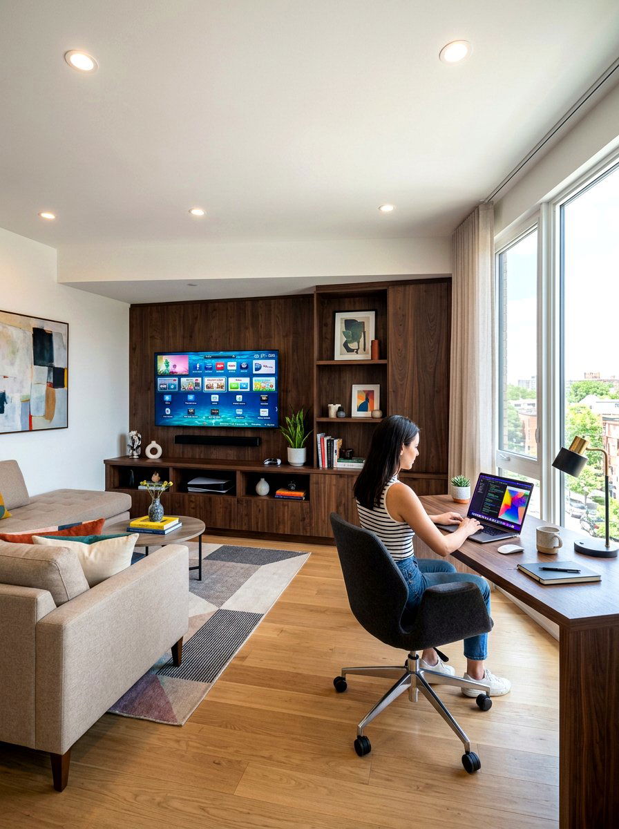 Media Console Desk - 30 multipurpose furniture ideas