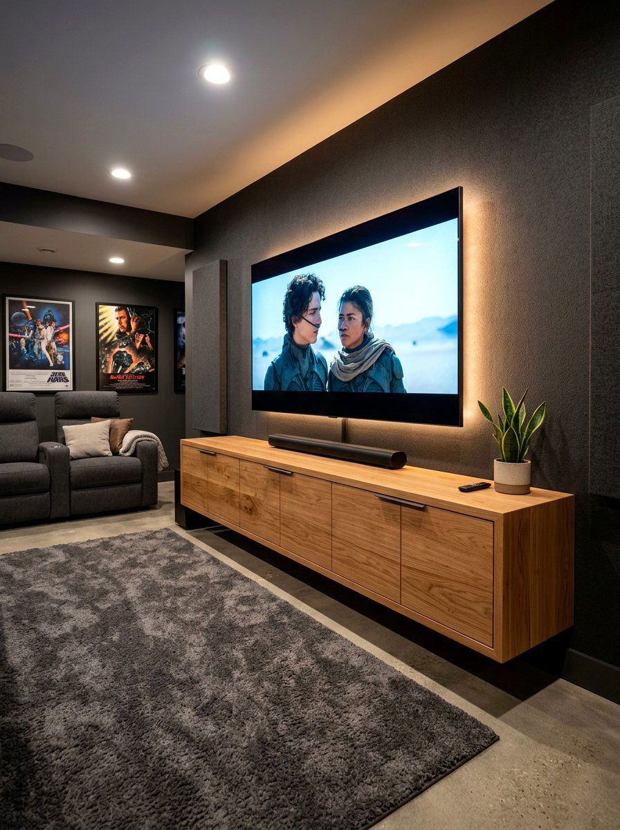Media Console Storage - 30 basement storage ideas