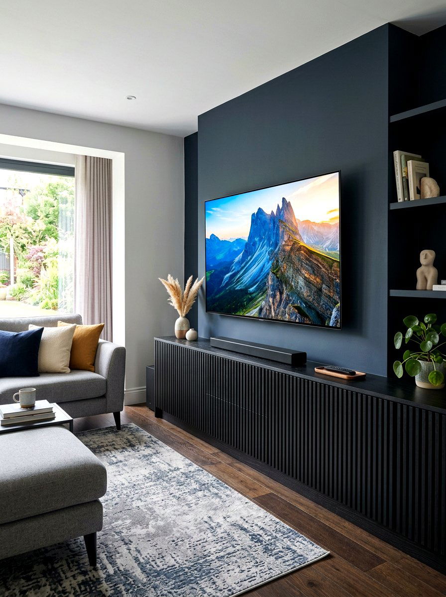 Media Console Unit - 30 hidden storage furniture ideas