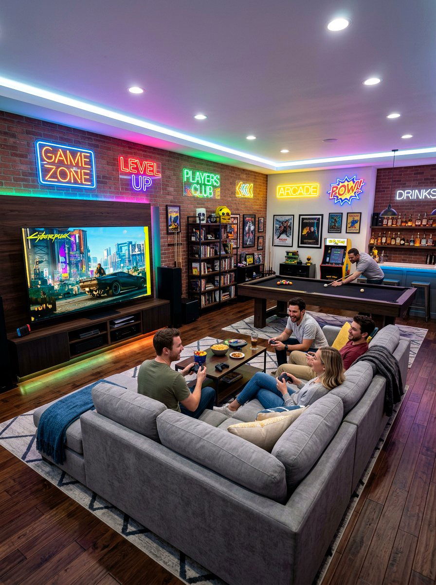 Media Room Game Zone - 30 multipurpose room ideas