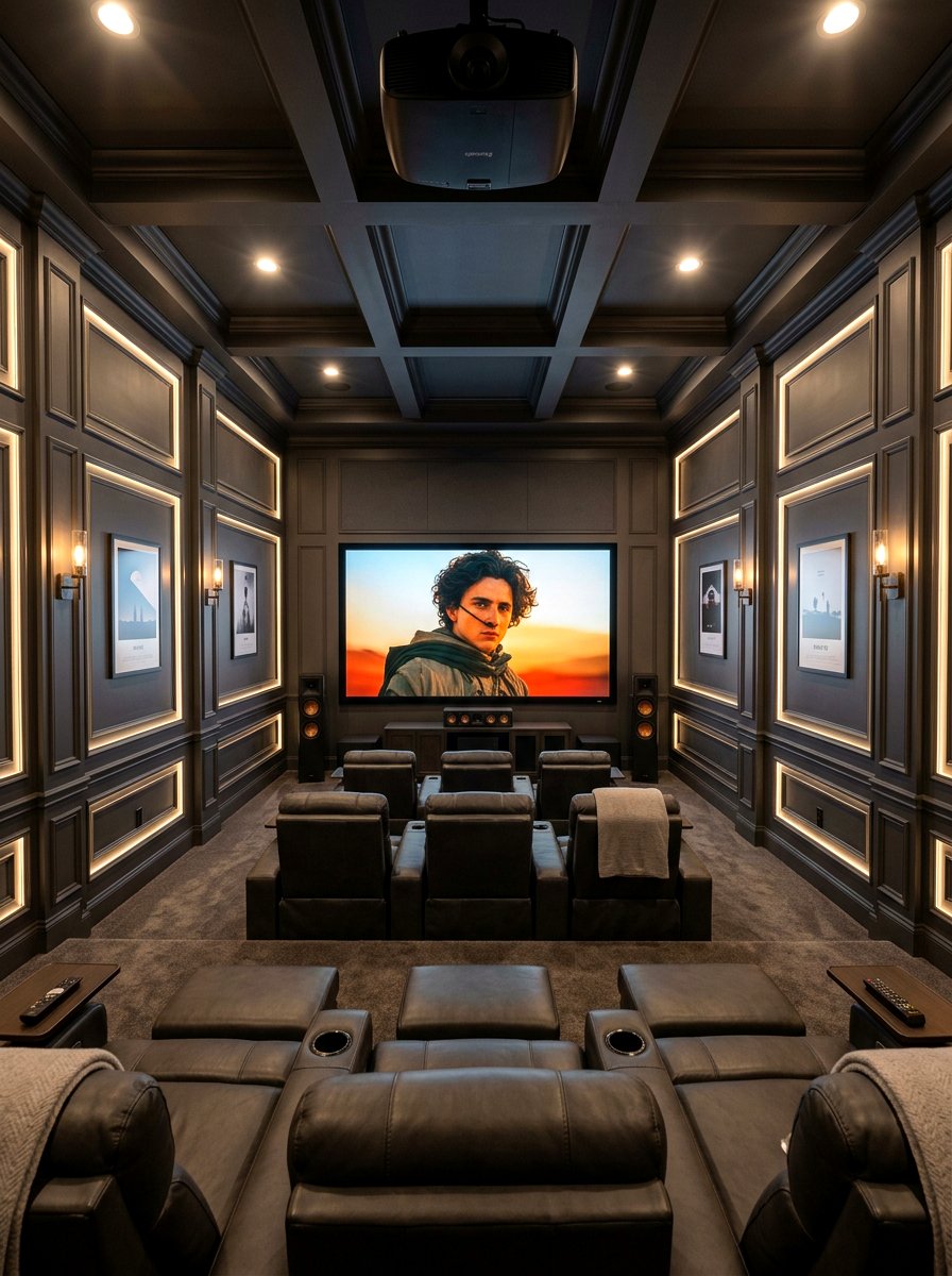 Media room wall paneling - 30 picture frame molding ideas