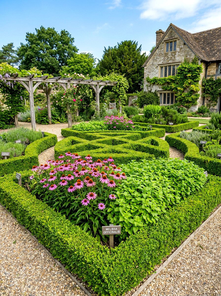 Medicinal Herb Garden Pattern - 30 herb knot garden ideas