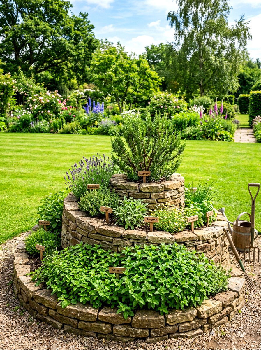 Medicinal Herb Spiral - 30 medicinal garden ideas