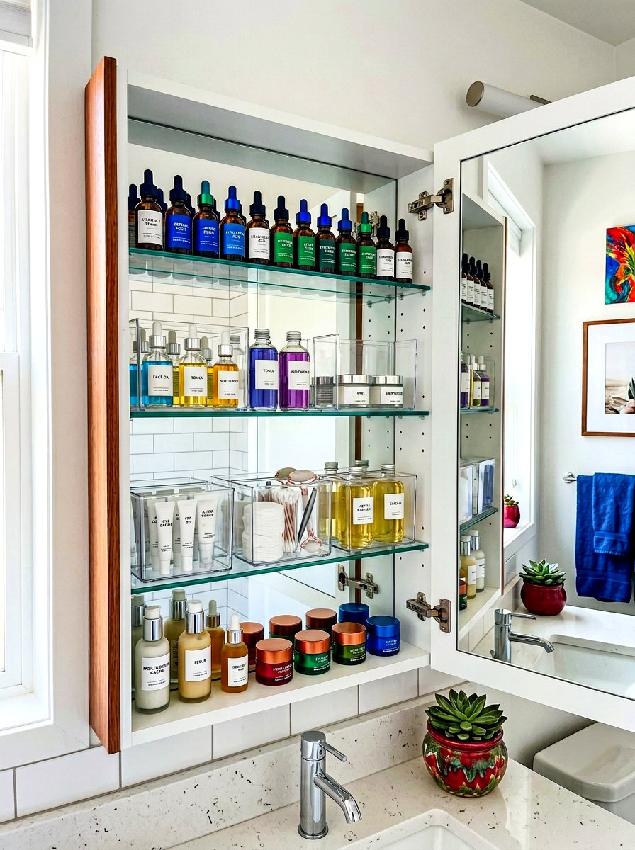 Medicine Cabinet Skincare Organization - 30 skincare station ideas