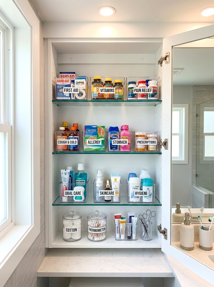 Medicine cabinet labels - 30 label organization ideas