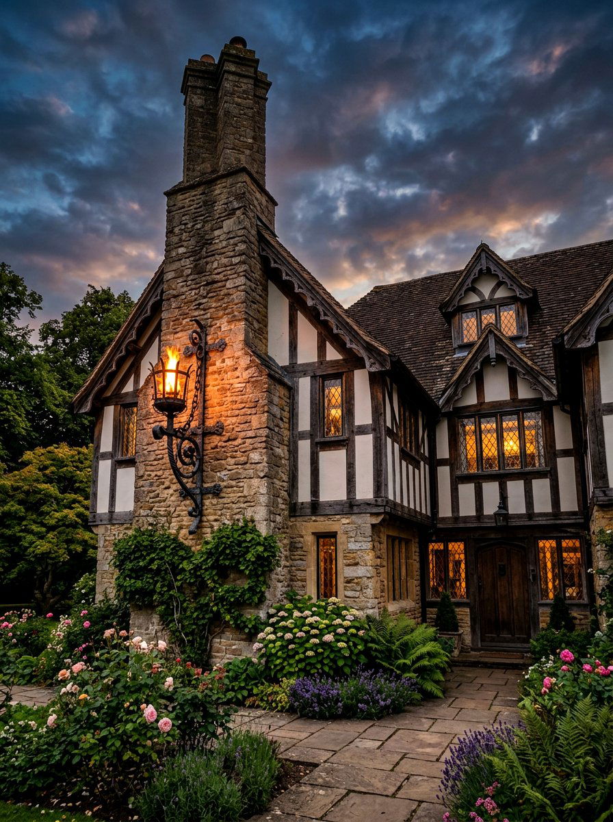 Medieval Style Torch Sconce - 30 Tudor exterior lighting ideas