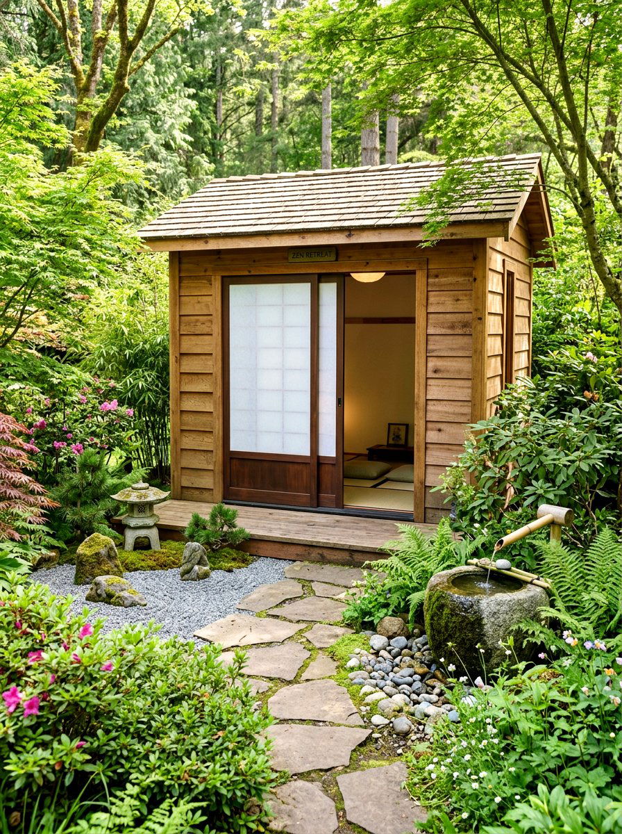 Meditating She Shed - 30 she shed backyard aesthetic ideas