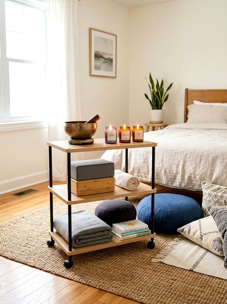 Meditation Bedside Cart - 30 bedside cart storage ideas