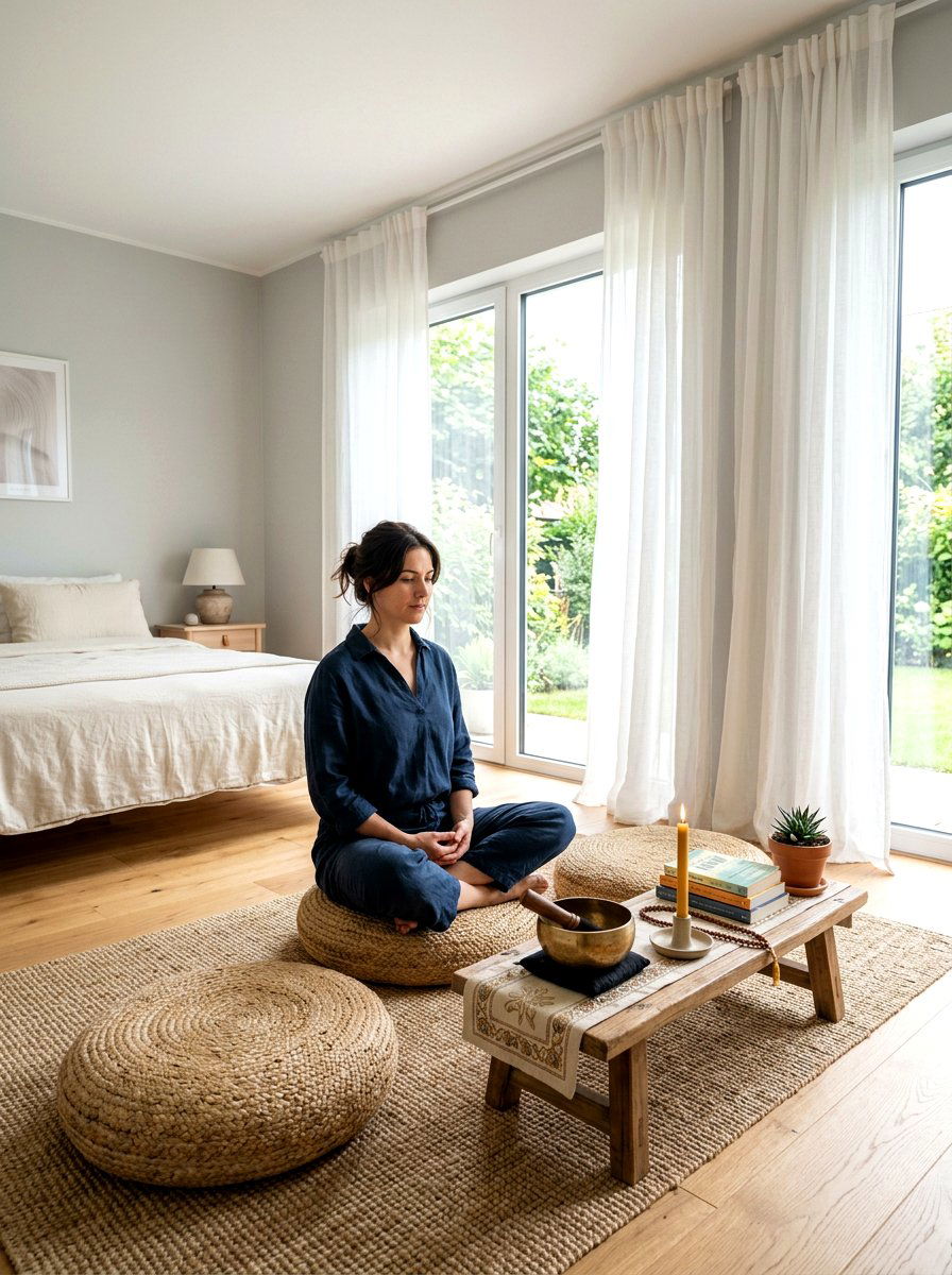 Meditation Corner With Floor Cushions - 30 phone free bedroom ideas