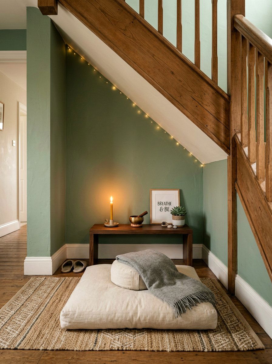 Meditation Space Under Stairs - 30 cozy nook under stairs ideas