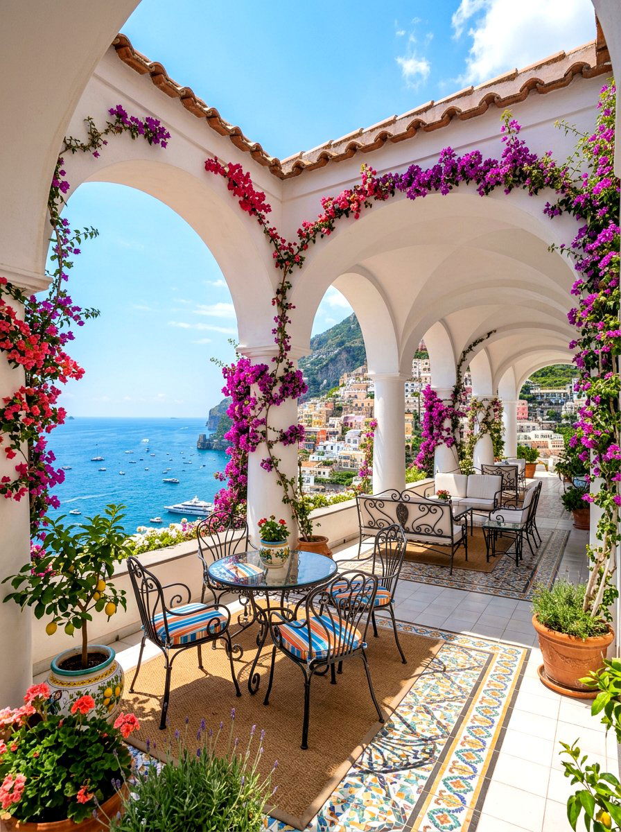 Mediterranean Arched Veranda - 30 rainproof patio ideas