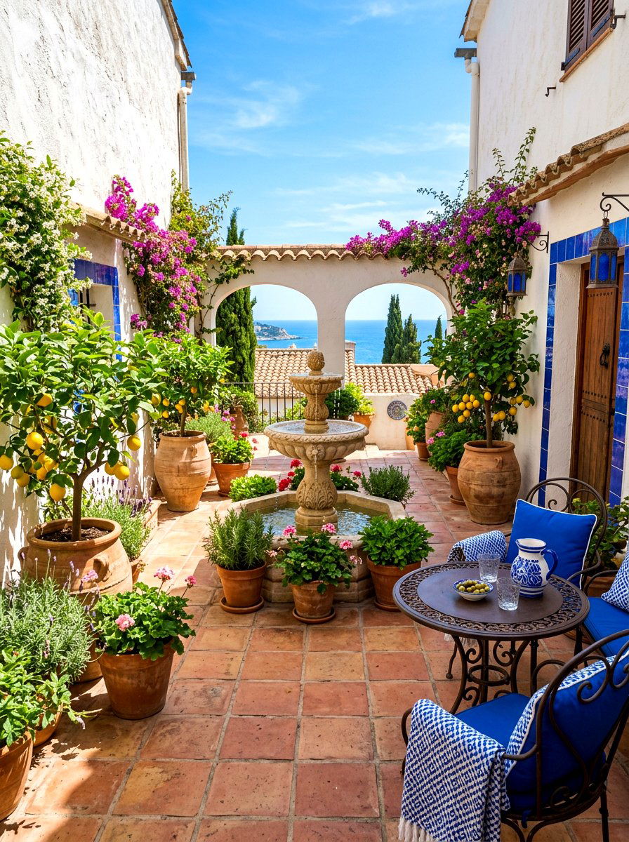 Mediterranean Backyard Courtyard - 30 backyard decorating ideas