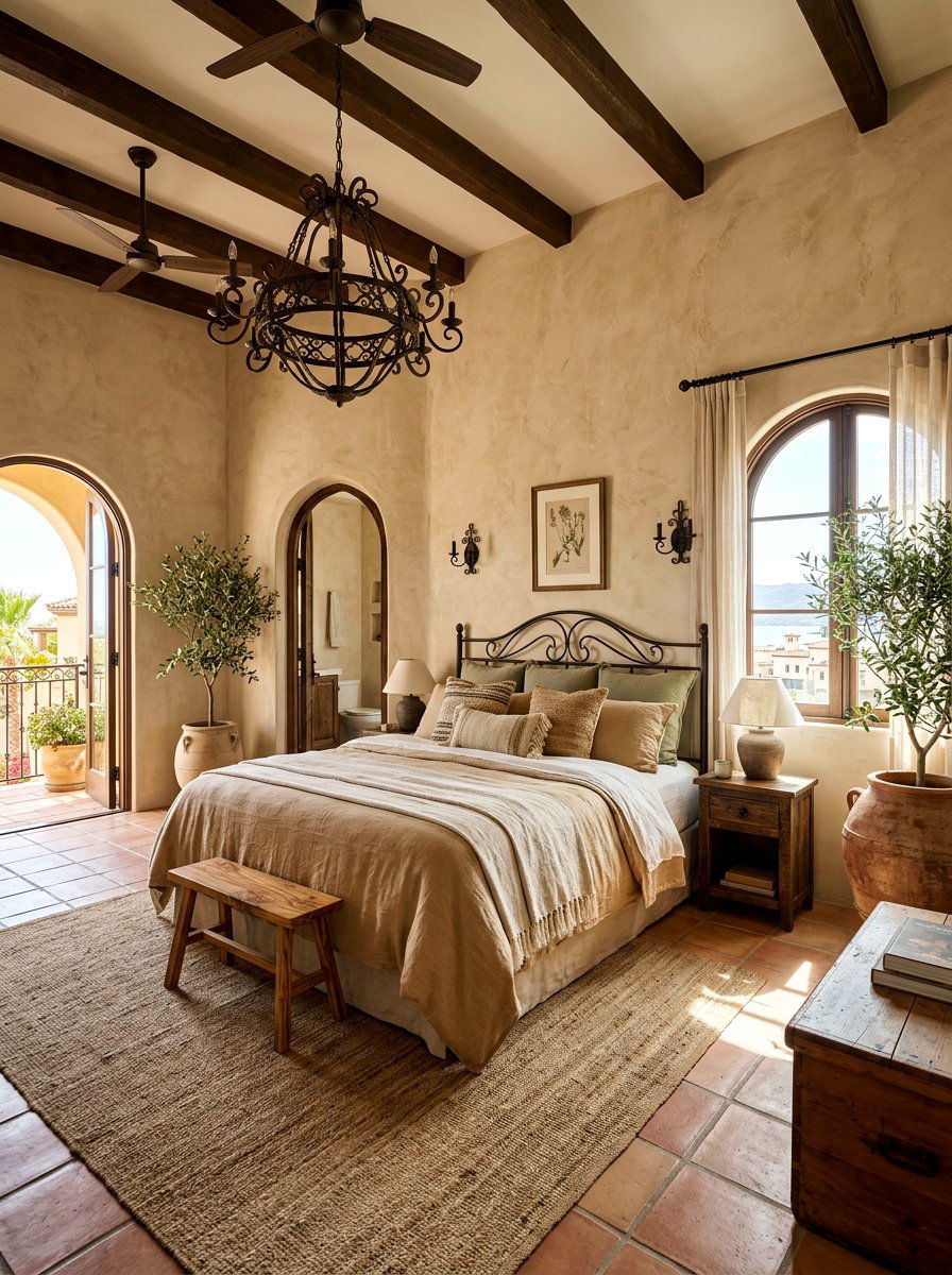 Mediterranean Beige Bedroom - 30 blush and beige bedroom ideas