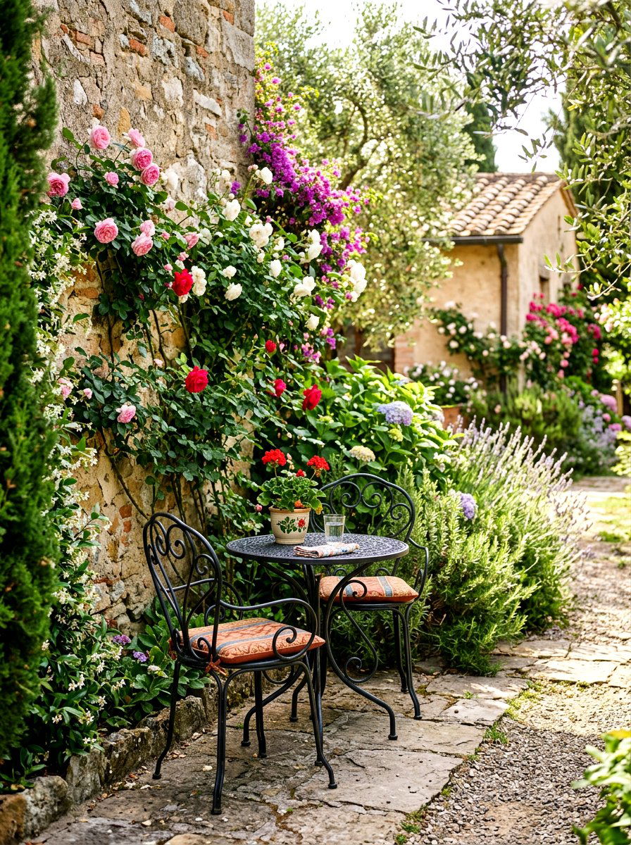 Mediterranean Bistro Set - 30 Tuscan patio ideas