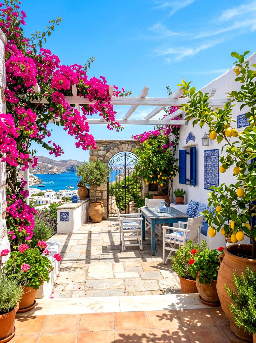 Mediterranean Blue And White Patio - 30 patio color scheme ideas