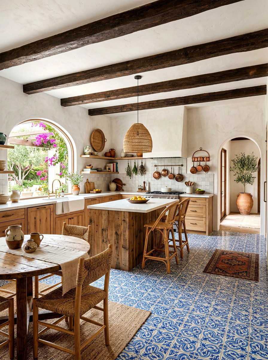 Mediterranean Boho Kitchen - 30 boho kitchen ideas
