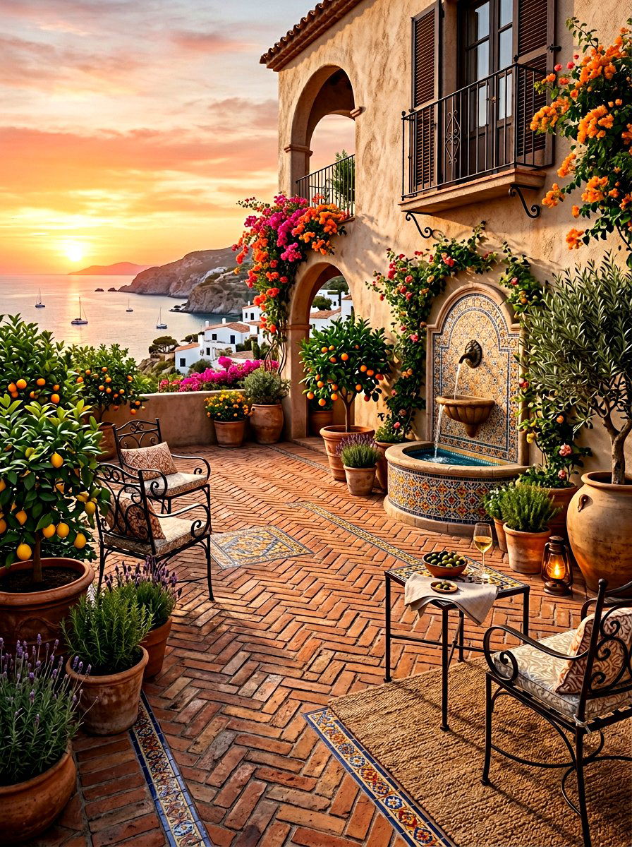 Mediterranean Brick Style - 30 brick patio ideas