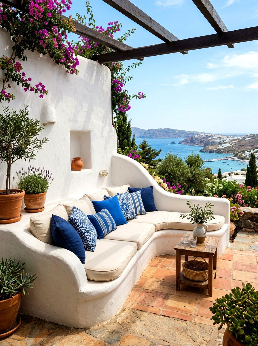 Mediterranean Built In Seating - 30 Mediterranean patio lounge ideas