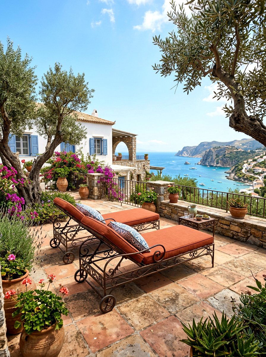 Mediterranean Chaise Pair - 30 chaise pair patio ideas