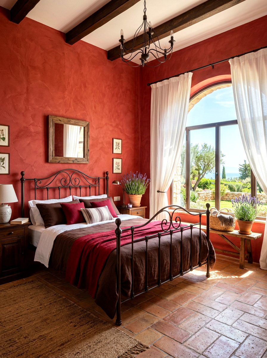 Mediterranean Chocolate Cherry Bedroom - 30 chocolate cherry bedroom ideas