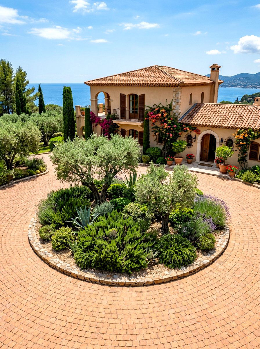 Mediterranean Circular Driveway - 30 circular driveway ideas