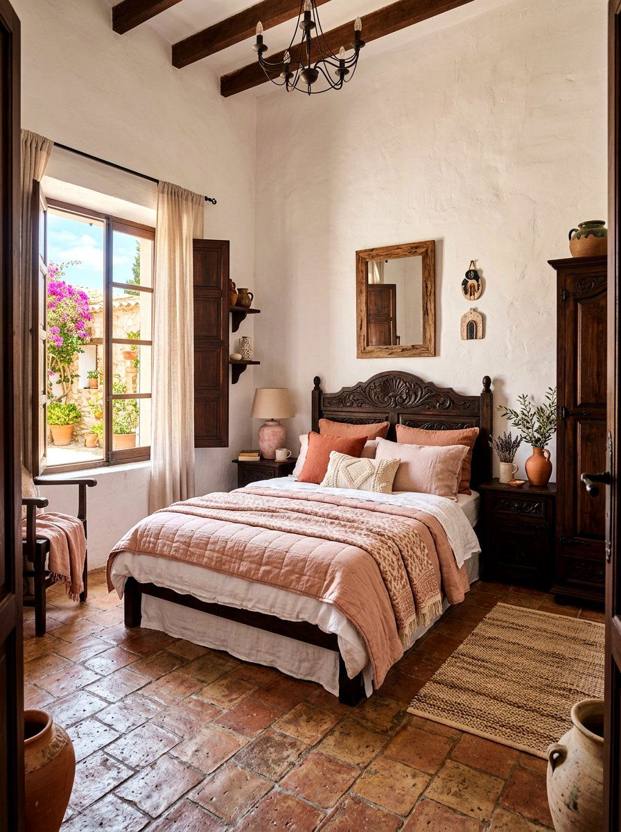 Mediterranean Clay Style - 30 clay and blush bedroom ideas
