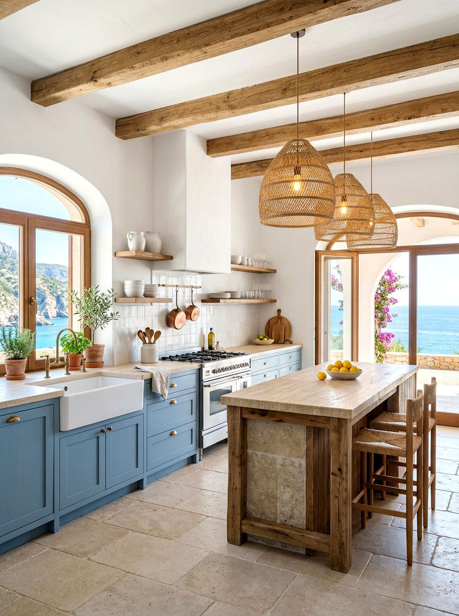 Mediterranean Coastal Farmhouse Kitchen - 30 European farmhouse kitchen ideas