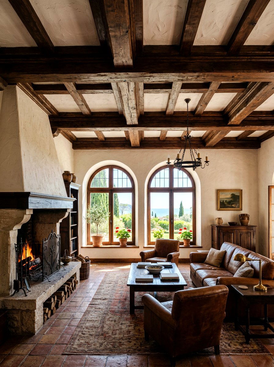 Mediterranean Coffered Ceiling Living Room - 30 coffered ceiling living room ideas
