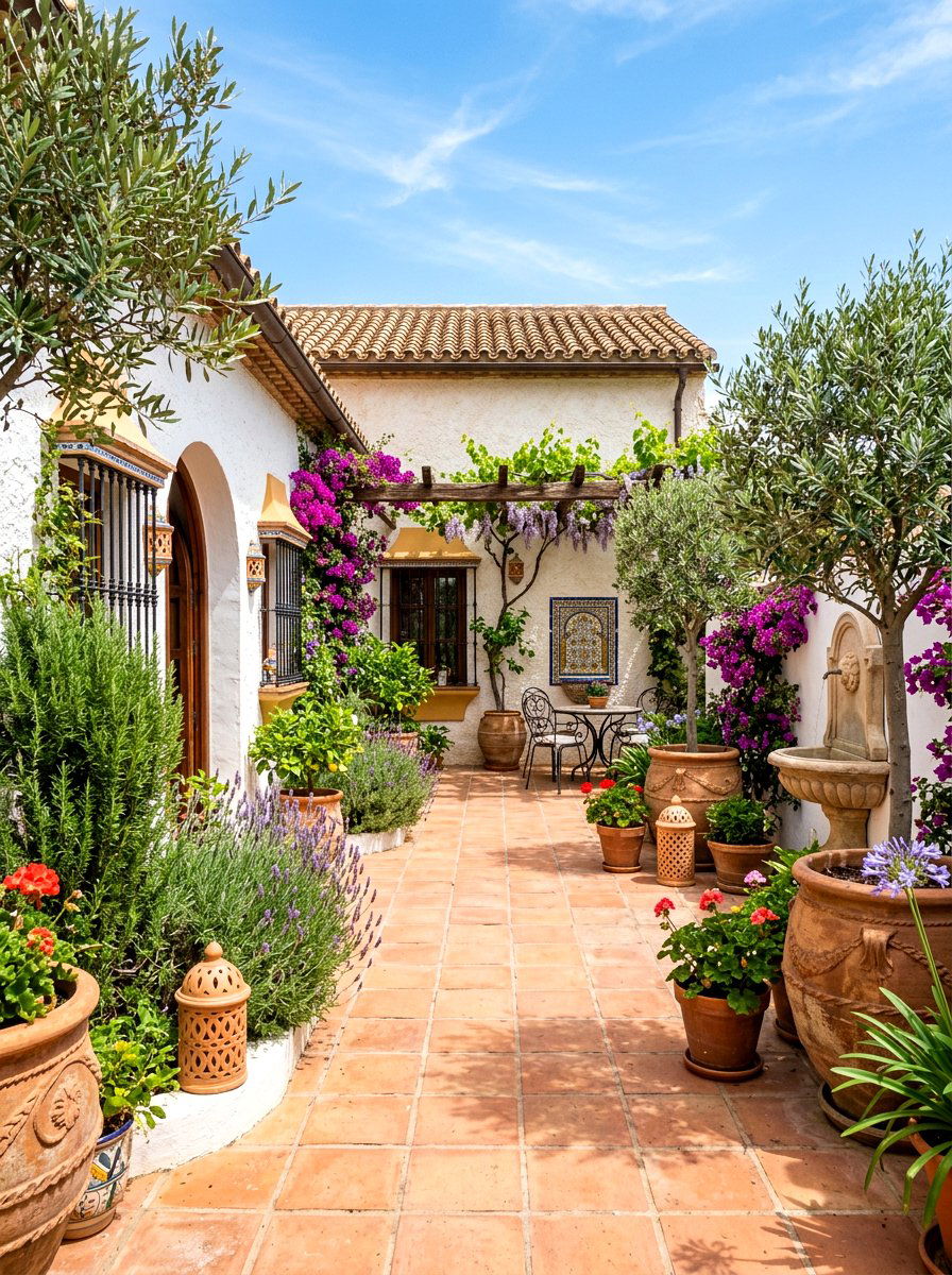 Mediterranean Courtyard - 30 xeriscape garden ideas