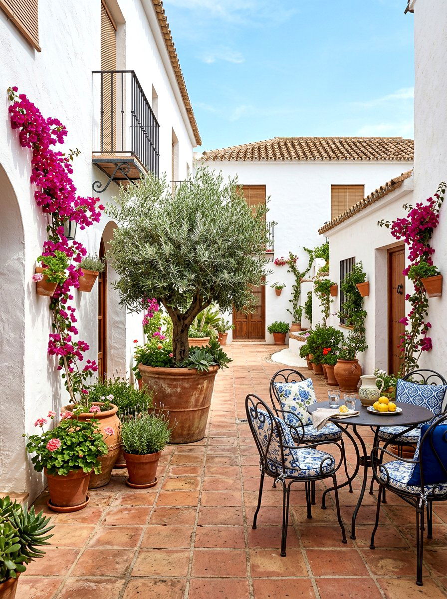Mediterranean Courtyard - 30 backyard hosting aesthetic ideas