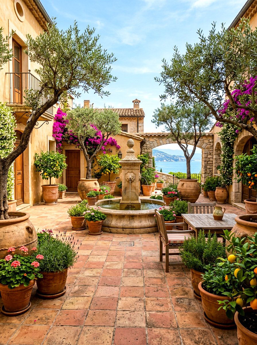 Mediterranean Courtyard - 30 low water backyard ideas
