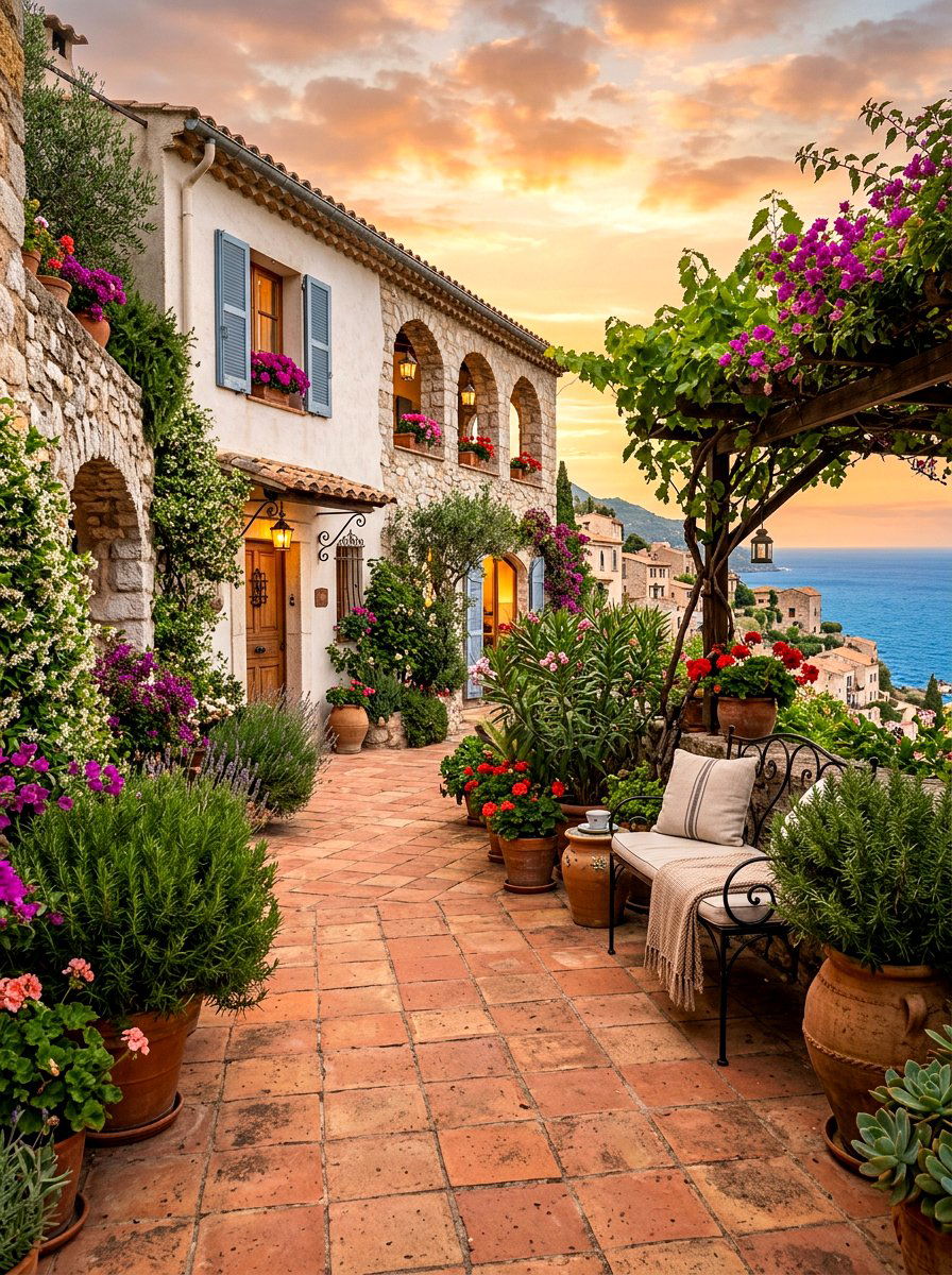 Mediterranean Courtyard - 30 drought tolerant front yard ideas