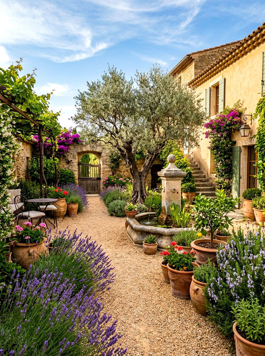 Mediterranean Courtyard - 30 front yard ideas