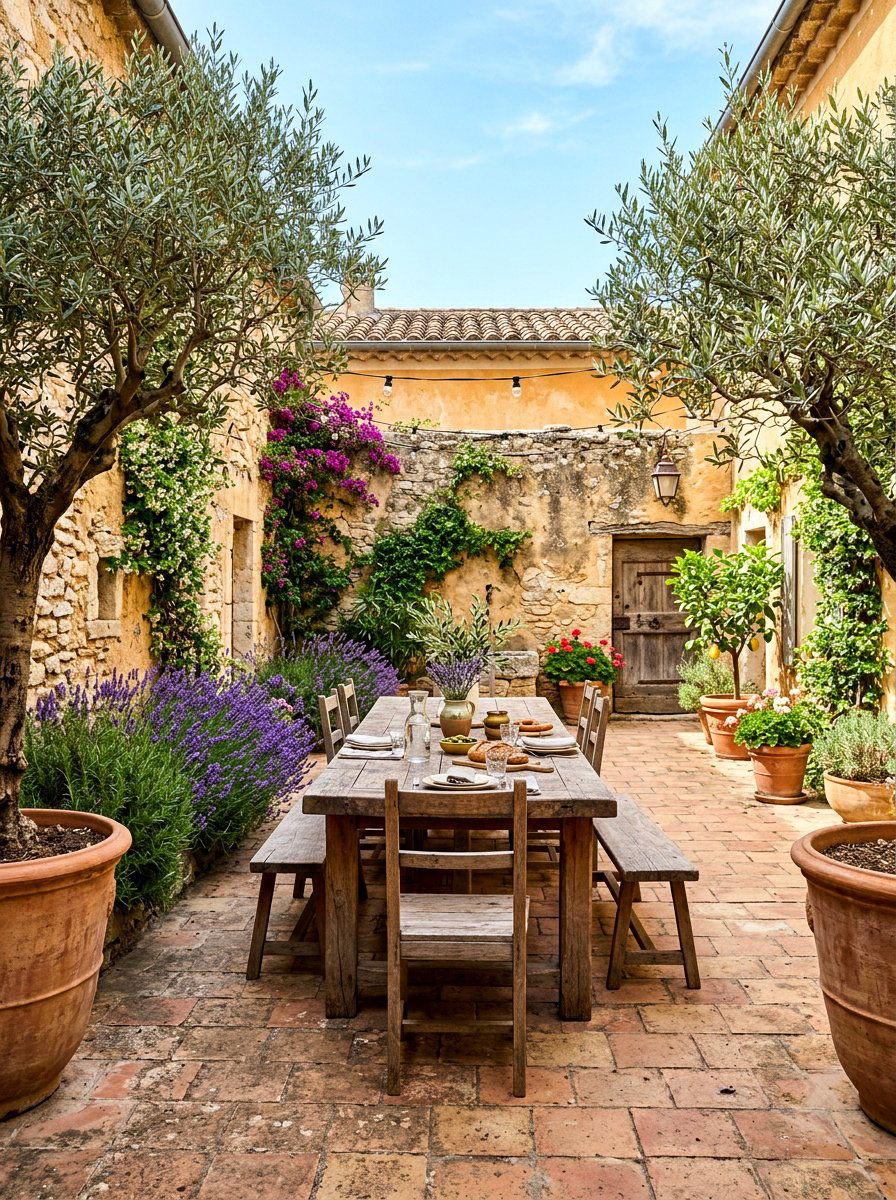 Mediterranean Courtyard - 30 kitchen courtyard garden ideas