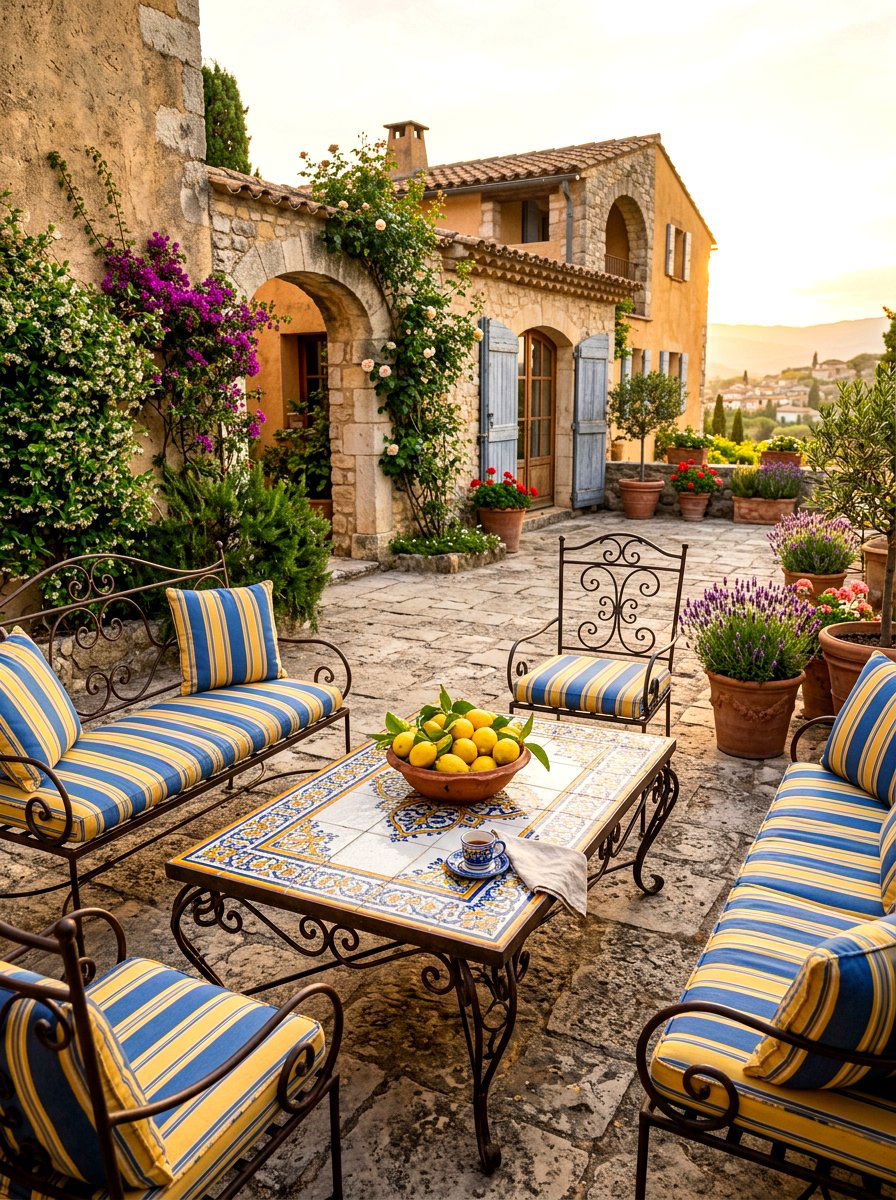 Mediterranean Courtyard Coffee Table Styling - 30 outdoor coffee table styling ideas
