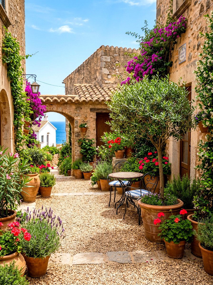 Mediterranean Courtyard Garden - 30 pocket garden ideas