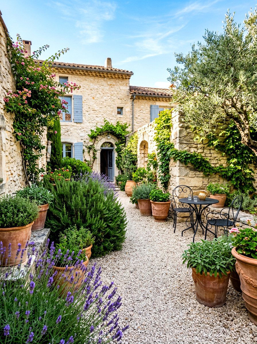 Mediterranean Courtyard Herb Garden - 30 courtyard herb garden ideas