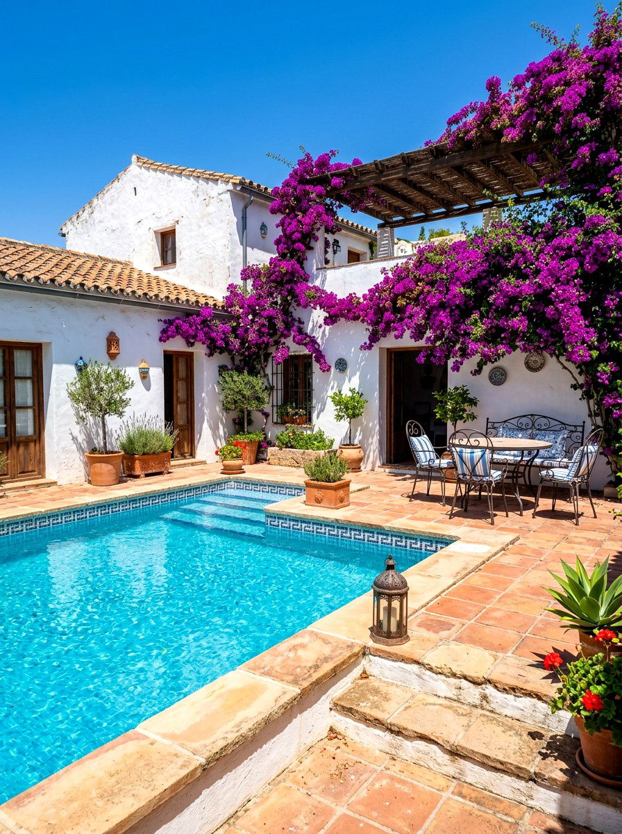 Mediterranean Courtyard Pool - 30 resort backyard pool ideas