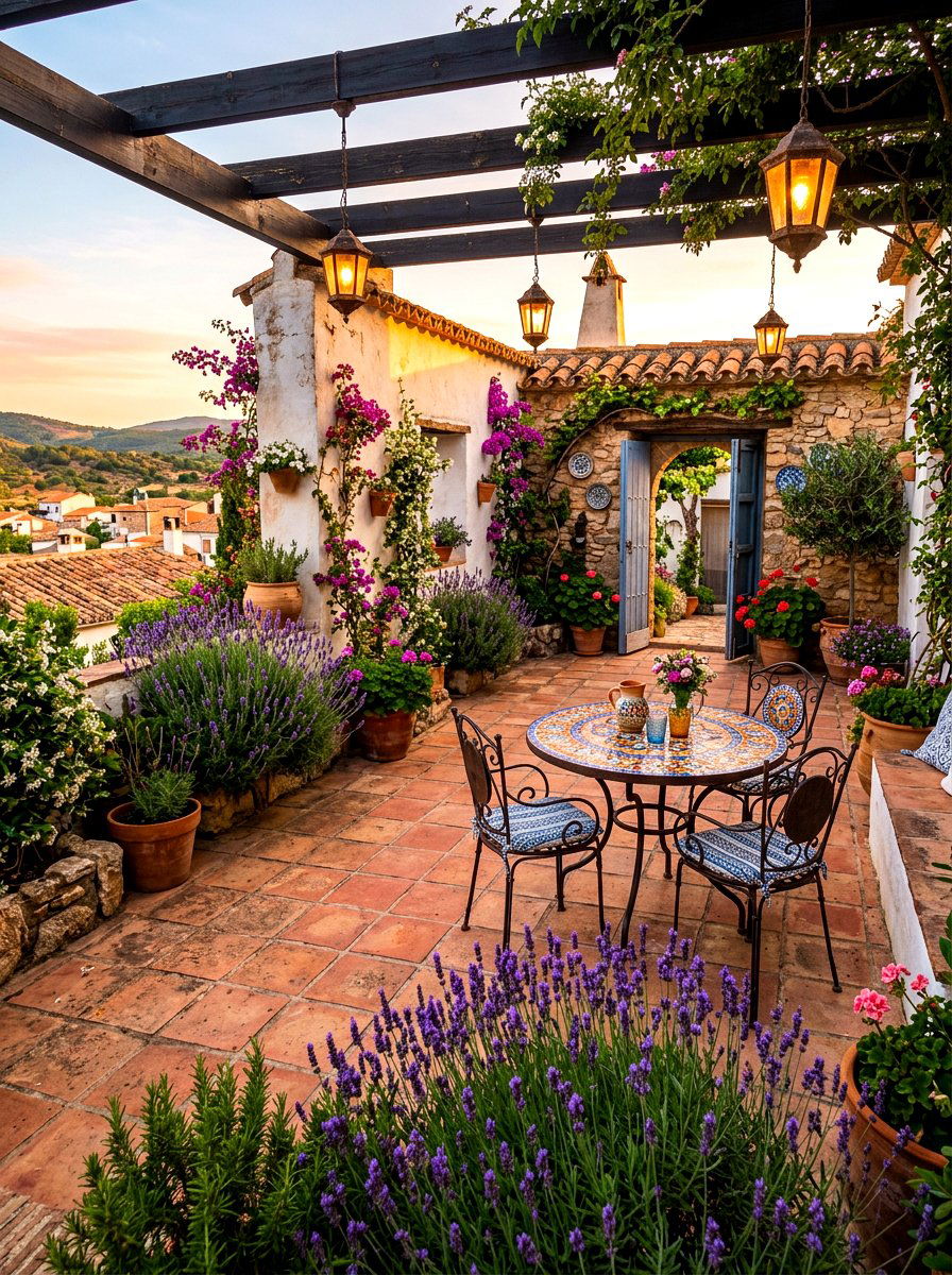 Mediterranean Courtyard Style - 30 outdoor dining area ideas