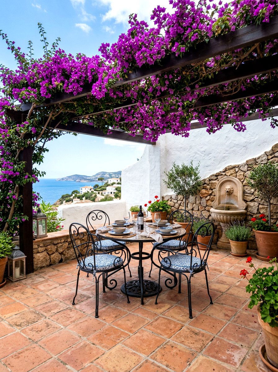 Mediterranean Covered Deck - 30 covered deck dining ideas