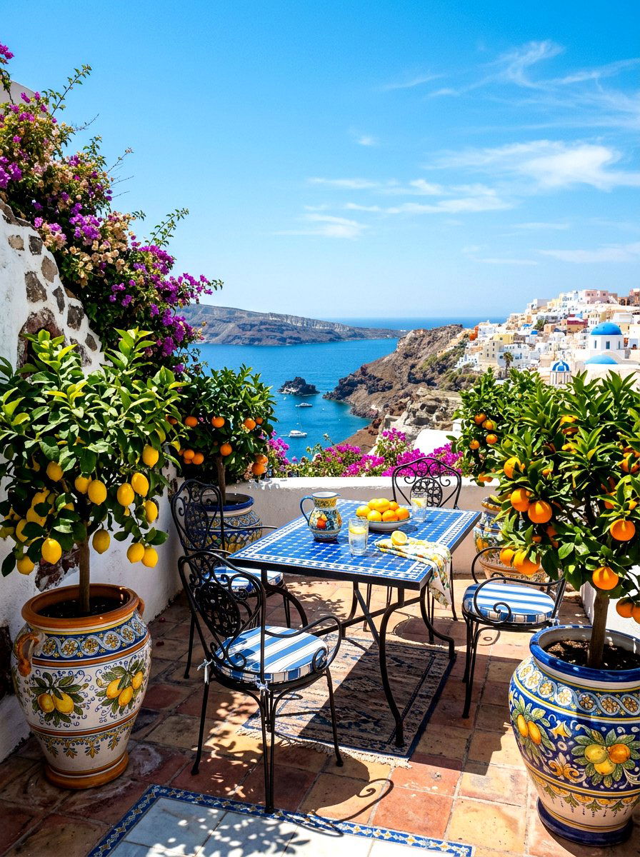 Mediterranean Dwarf Citrus Patio - 30 dwarf citrus garden ideas