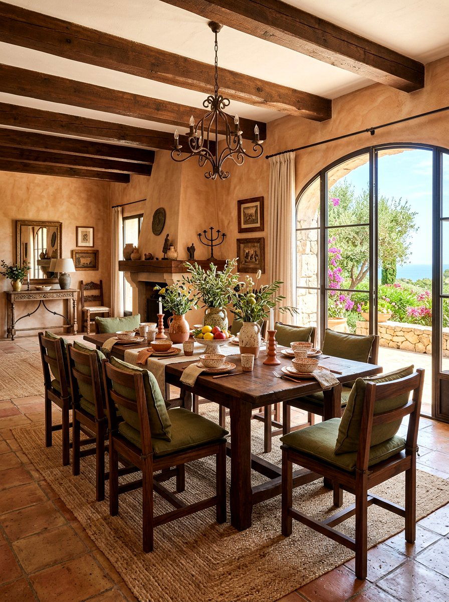 Mediterranean Earth Tone Room - 30 Tuscan supper room ideas