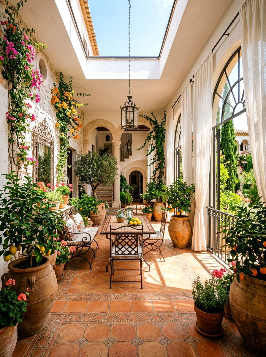 Mediterranean Enclosed Patio - 30 enclosed patio garden ideas